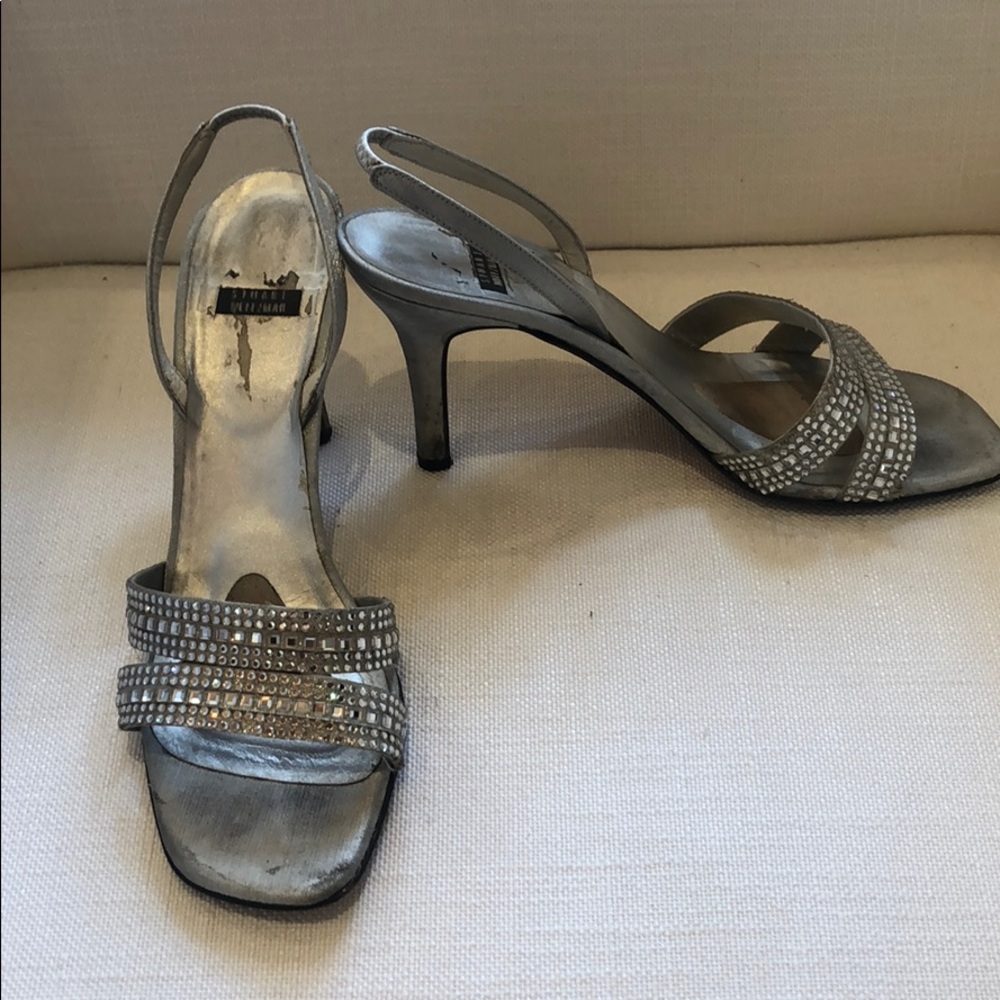 Silver Sparkly Open Toed Stuart Weitzman Heels! - image 1